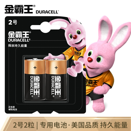 JinBaWang （Duracell）2號電池2粒裝 大號電池 二號堿性