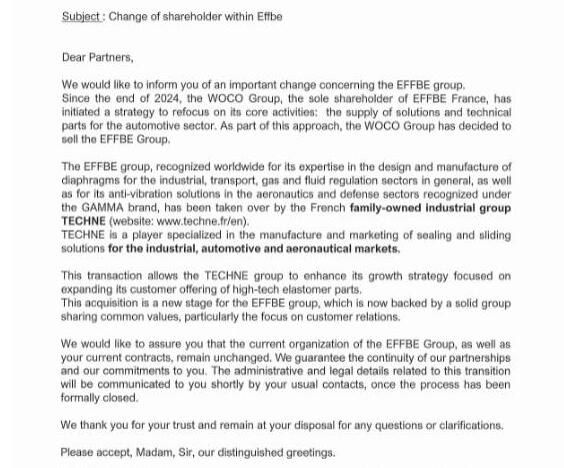 Techné 集團(tuán)收購法國 EFFBE 公司，強(qiáng)化歐洲高端制造布局
