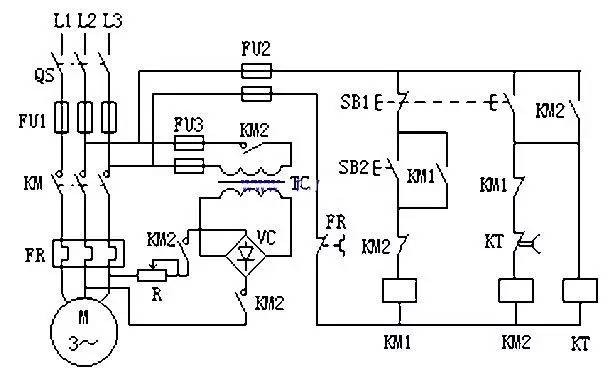 電動(dòng)機(jī)能耗制動(dòng)控制電路的原理圖